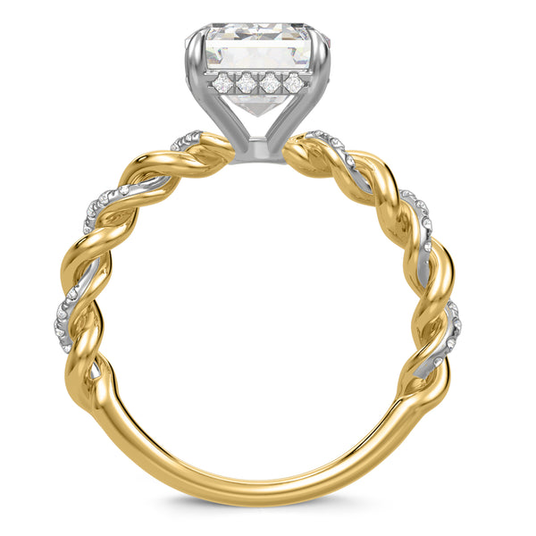 My Trio Rings Palmina 5-3/4 CTW Lab Grown Diamond Emerald Solitaire Wedding Trio Set in 14KT Yellow Gold Vermeil
