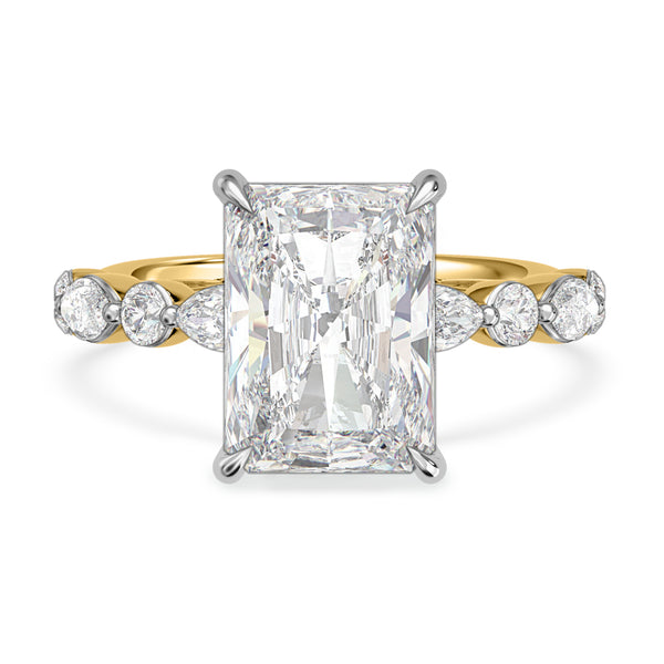 My Trio Rings Stacy 7-1/7 CTW Lab Grown Diamond Radiant Solitaire Wedding Trio Set in 14KT Yellow Gold Vermeil