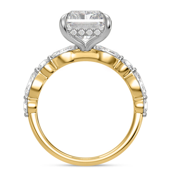My Trio Rings Stacy 7-1/7 CTW Lab Grown Diamond Radiant Solitaire Wedding Trio Set in 14KT Yellow Gold Vermeil
