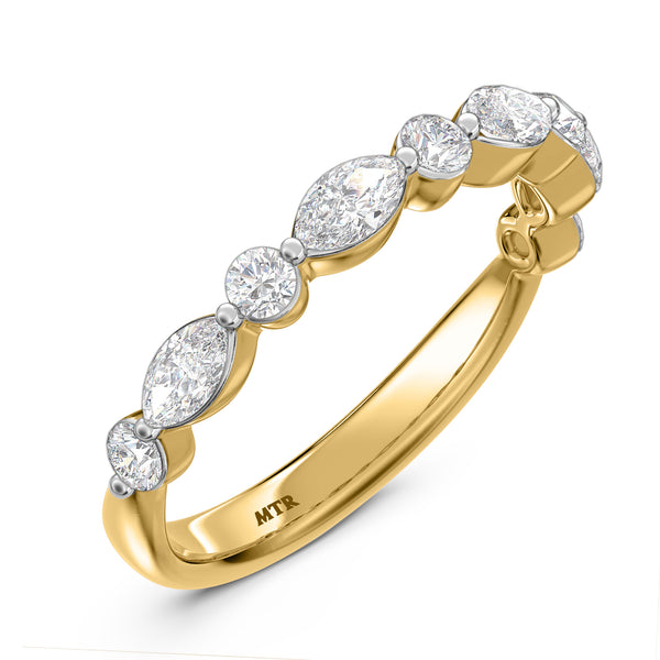 My Trio Rings Stacy 7-1/7 CTW Lab Grown Diamond Radiant Solitaire Wedding Trio Set in 14KT Yellow Gold Vermeil