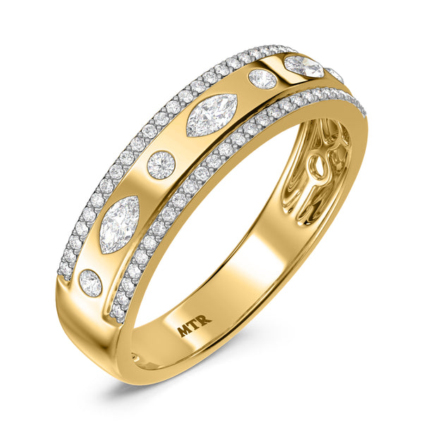 My Trio Rings Stacy 7-1/7 CTW Lab Grown Diamond Radiant Solitaire Wedding Trio Set in 14KT Yellow Gold Vermeil