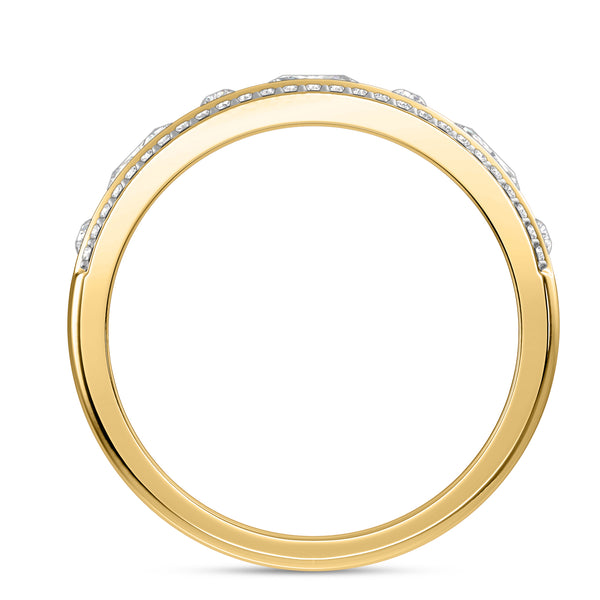 My Trio Rings Stacy 7-1/7 CTW Lab Grown Diamond Radiant Solitaire Wedding Trio Set in 14KT Yellow Gold Vermeil