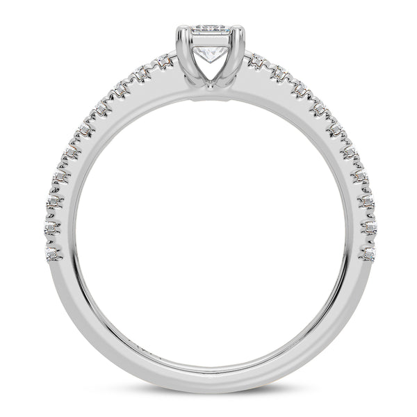 My Trio Rings Zaila 2-1/2 CTW Lab Grown Diamond Emerald Solitaire Trio Set in 10KT White Gold