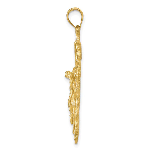 14KT Yellow Gold 42X23MM Crucifix Cross Pendant-Chain Not Included