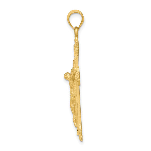 14KT Yellow Gold 42X23MM Crucifix Cross Pendant. Chain Not Included