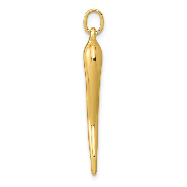 14KT Gold Italian Horn Charm Pendant. Chain not Included.