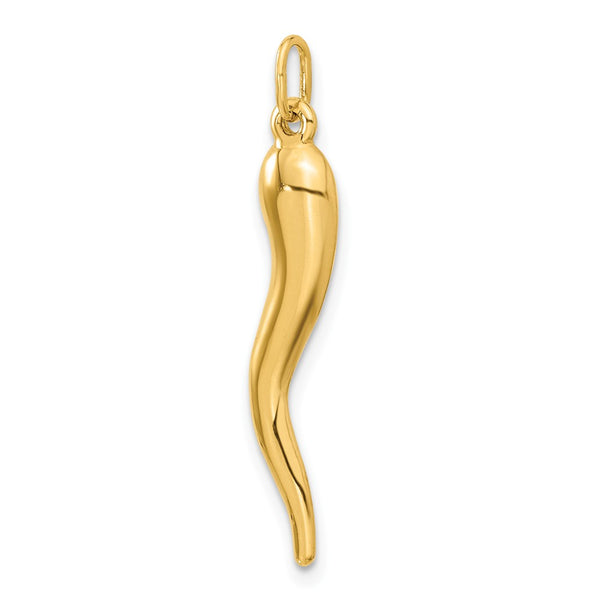 14KT Gold Italian Horn Charm Pendant. Chain not Included.