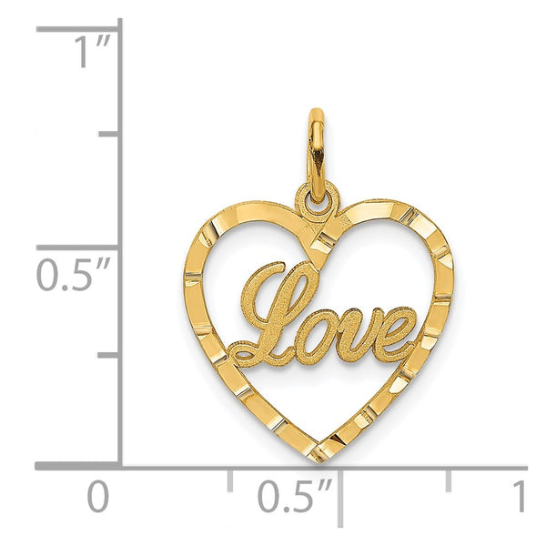 14KT Yellow Gold 21X16MM Heart Pendant. Chain Not Included