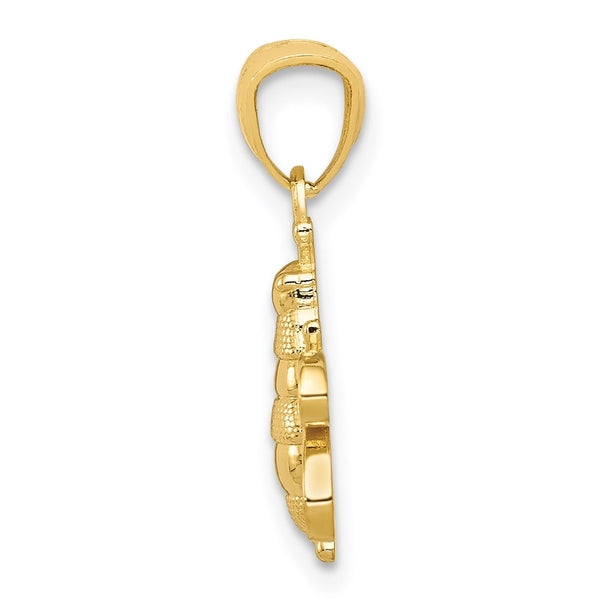 14KT Yellow Gold 19X15MM Bee Pendant. Chain Not Included