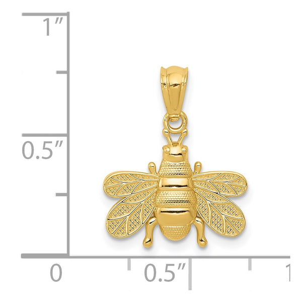 14KT Yellow Gold 19X15MM Bee Pendant. Chain Not Included