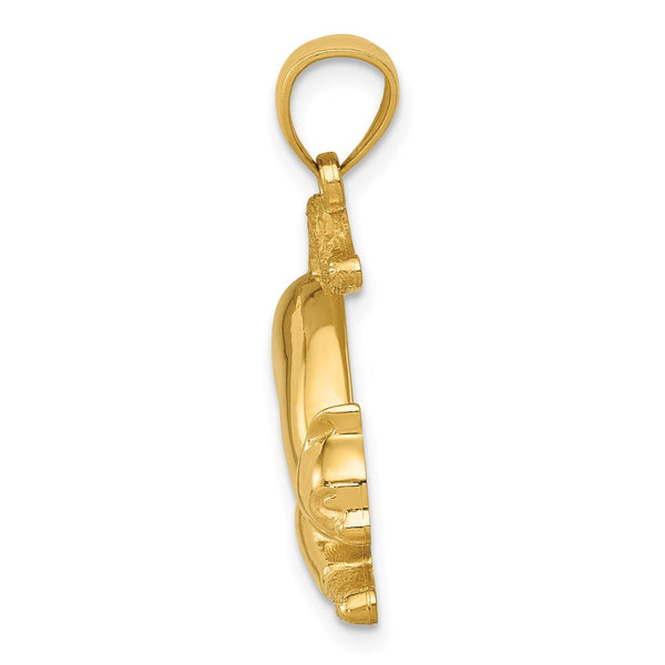 14KT Yellow Gold 25X24MM Cat Charm Pendant. Chain not Included
