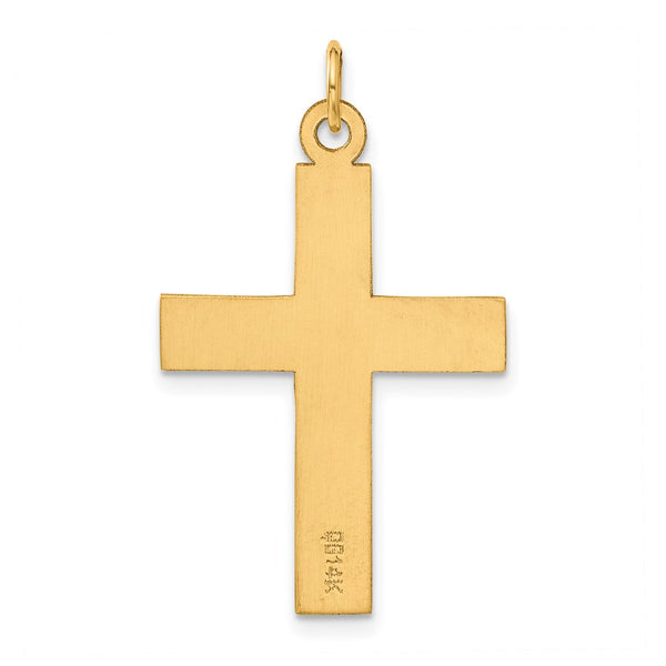 14KT Yellow Gold 39X22MM Cross Pendant. Chain Not Included