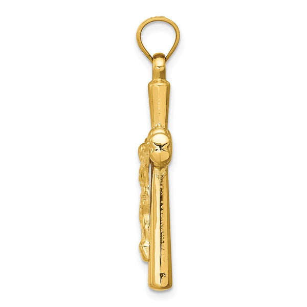 14KT Gold Reversible Crucifix / Cross Pendant. Chain not Included