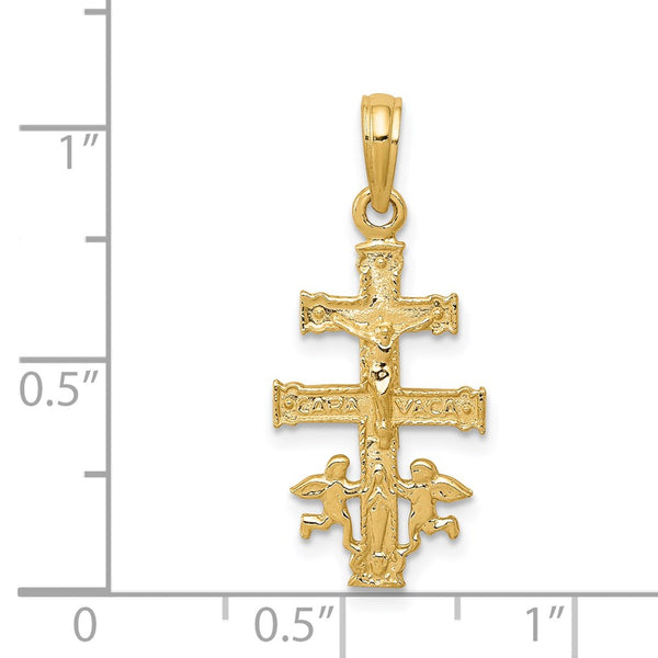 14KT Yellow Gold 26X13MM Crucifix Cross Pendant. Chain Not Included