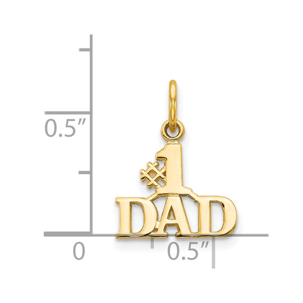 14KT Gold #1 Dad Charm Pendant. Chain not Included.