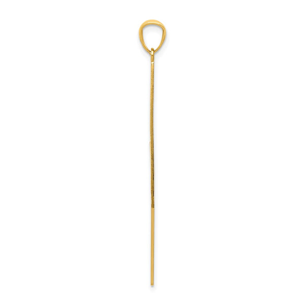 14KT Yellow Gold 45X10MM Lightning Bolt Pendant. Chain Not Included