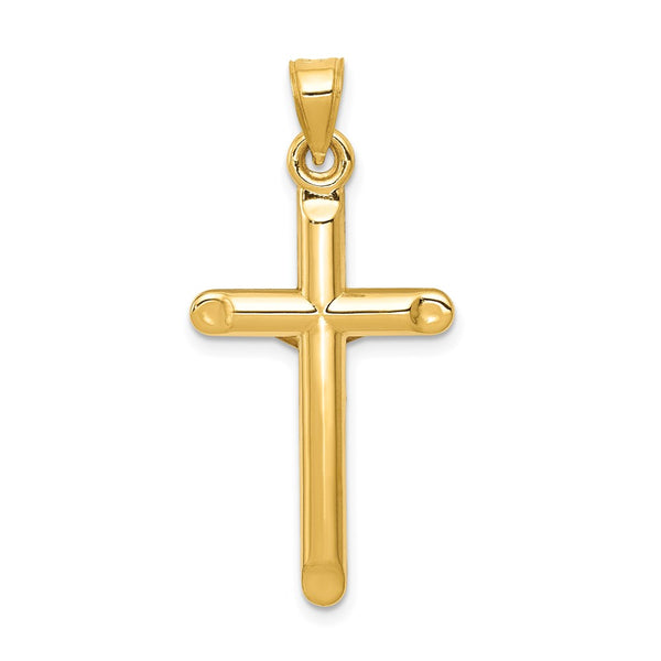 14KT White and Yellow Gold 36X17MM Crucifix Cross Pendant. Chain Not Included