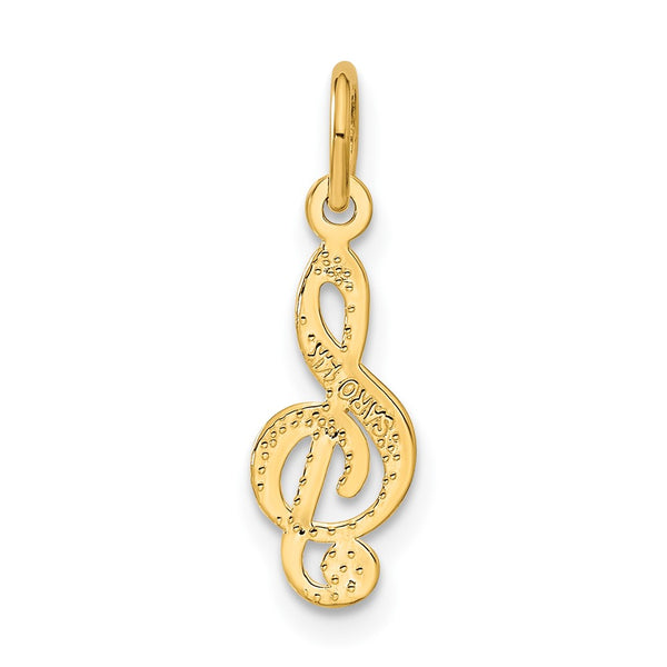 14KT Gold Treble Clef Charm Pendant. Chain not Included.