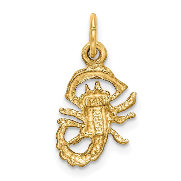 14KT Gold Scorpio Zodiac Charm Pendant. Chain not Included.