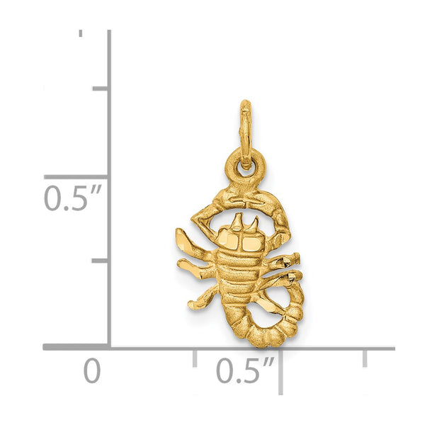 14KT Gold Scorpio Zodiac Charm Pendant. Chain not Included.