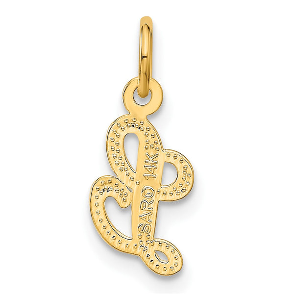 14ky Casted Initial L Charm Pendant. Chain not Included.