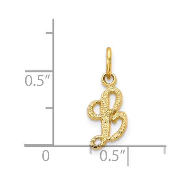 14ky Casted Initial L Charm Pendant. Chain not Included.