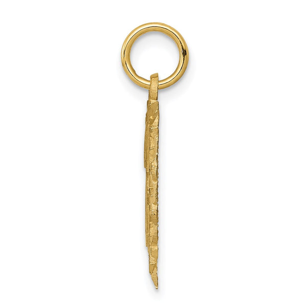 14KT Gold Initial J Charm Pendant. Chain not Included.