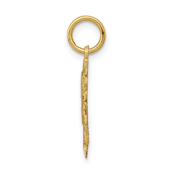 14KT Gold 50 in Heart Charm Pendant. Chain not Included.