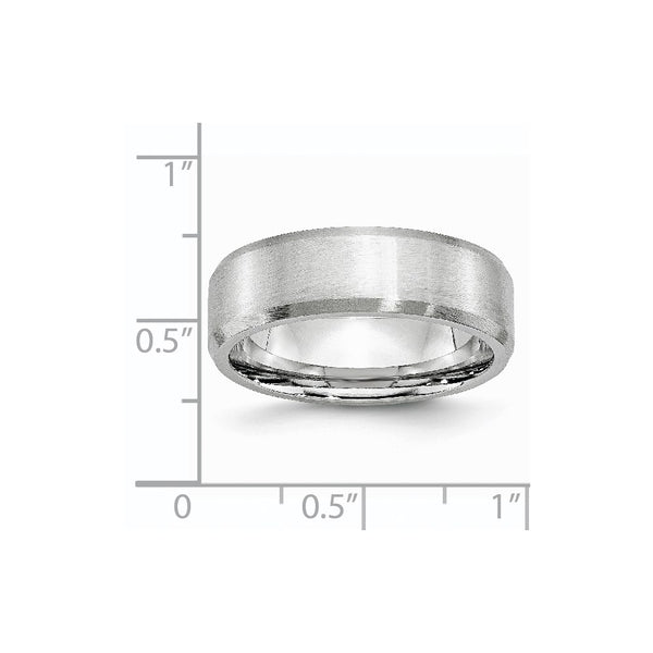 Cobalt Beveled Edge Satin 7mm Band