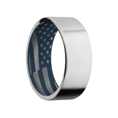 Lashbrook Cobalt Chrome Band with Bead Finish and Navy Blue