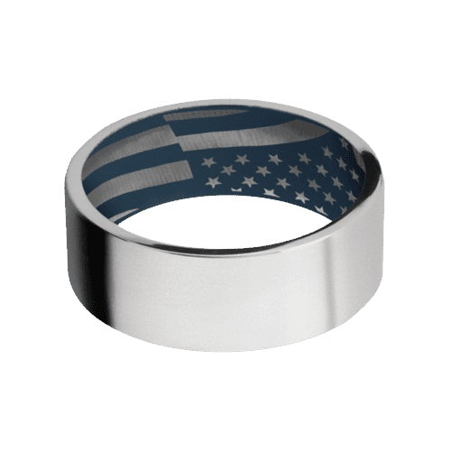 Lashbrook Cobalt Chrome Band with Bead Finish and Navy Blue