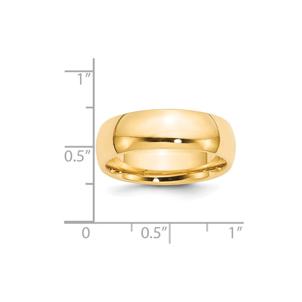7MM Wedding Comfort Fit Ring in 14KT Yellow Gold. Size 5