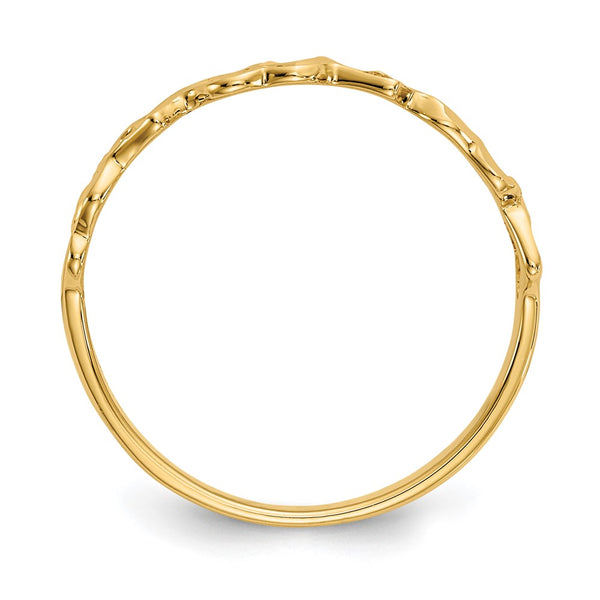 14KT Yellow Gold Heart Ring. Size 6