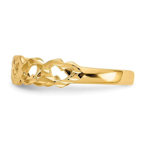 14KT Yellow Gold Heart Ring. Size 6