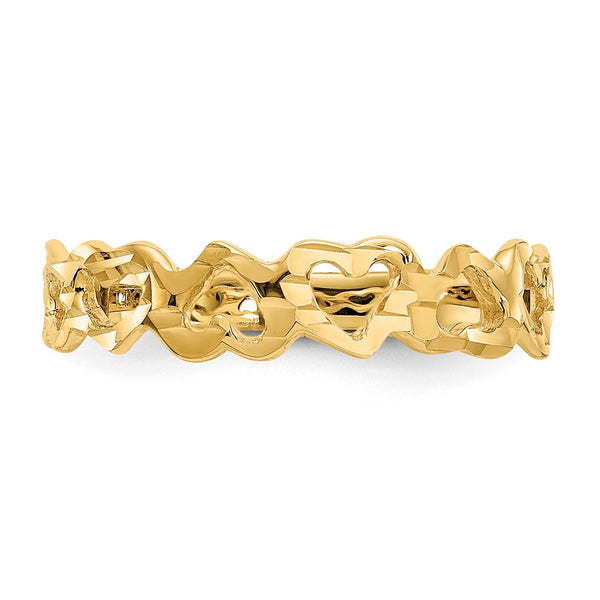 14KT Yellow Gold Heart Ring. Size 6