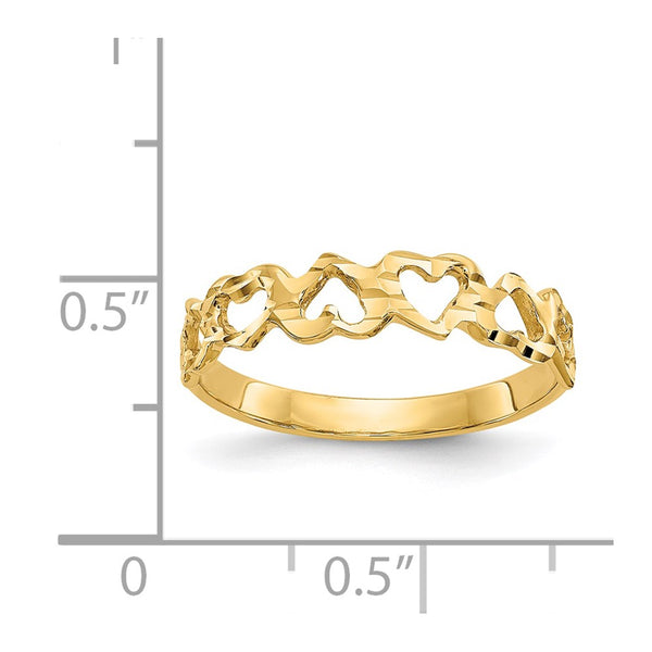 14KT Yellow Gold Heart Ring. Size 6