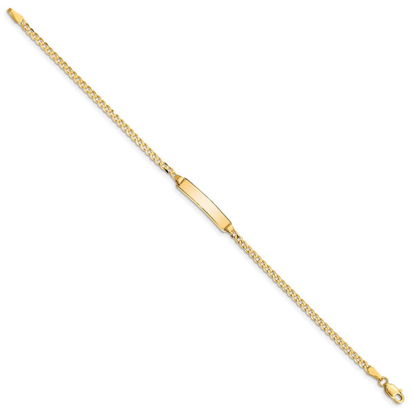 14KT Yellow Gold 6-inch Childrens Lobster Clasp Curb ID Bracelet