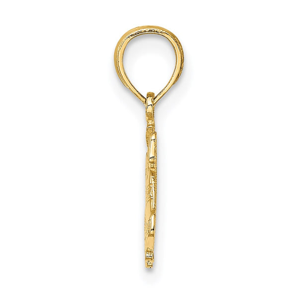 14KT Gold Polished Christmas Bells Charm Pendant. Chain not Included.