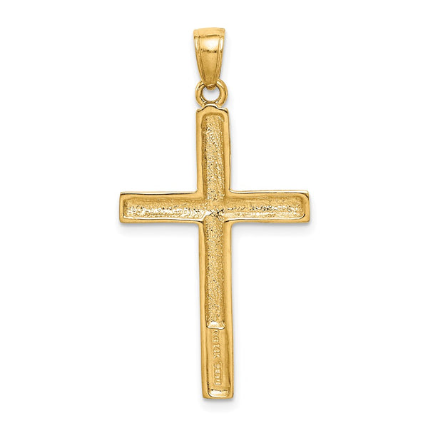 14KT Yellow Gold 40X20MM Cross Pendant. Chain Not Included