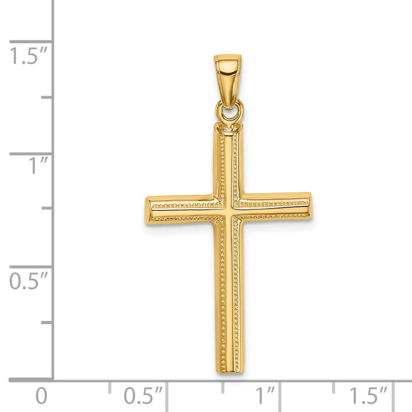 14KT Yellow Gold 40X20MM Cross Pendant. Chain Not Included
