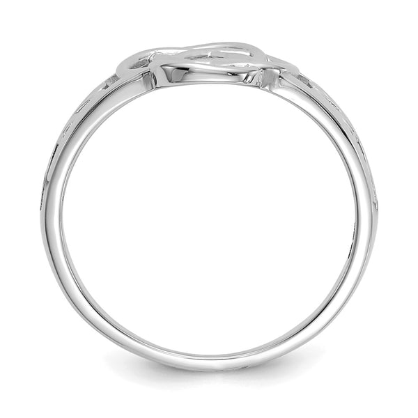 14KT White Gold Celtic Knot Ring. Size 7