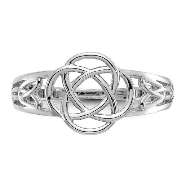 14KT White Gold Celtic Knot Ring. Size 7