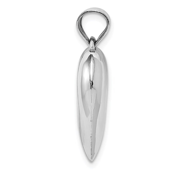 14KT White Gold 26X21MM Heart Pendant. Chain Not Included