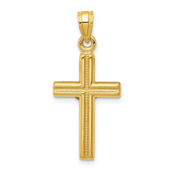 14KT Gold Hollow Crucifix Pendant. Chain not Included