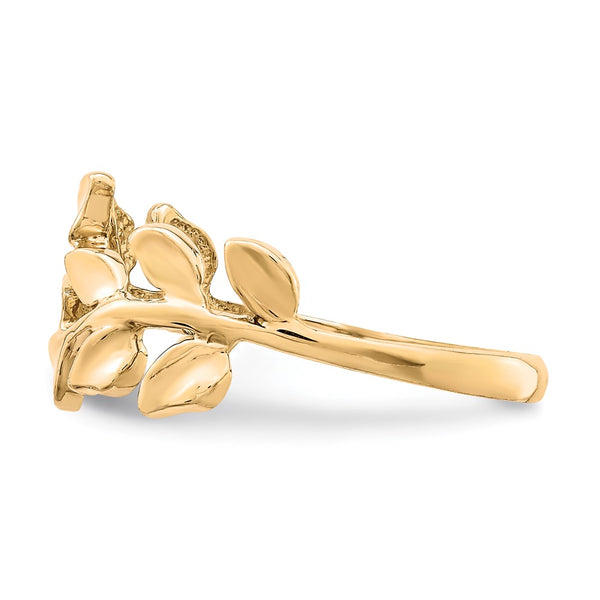 14KT Yellow Gold Leaf Ring. Size 7