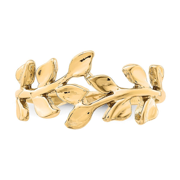 14KT Yellow Gold Leaf Ring. Size 7
