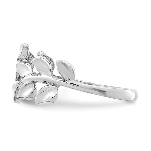 14KT White Gold Leaf Ring. Size 7