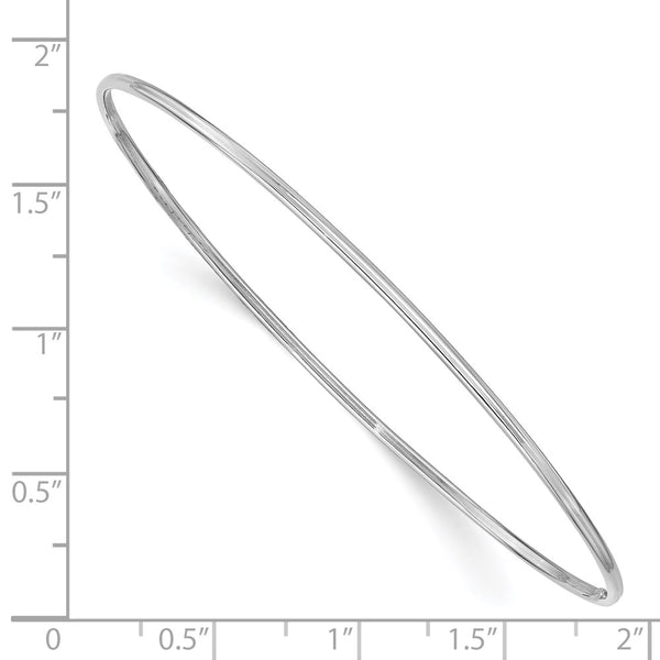 14KT White Gold 8-inch 1.5MM Bangle Slip-On Bracelet
