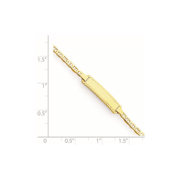 14KT Yellow Gold 6-inch 5MM Anchor Link ID Bracelet