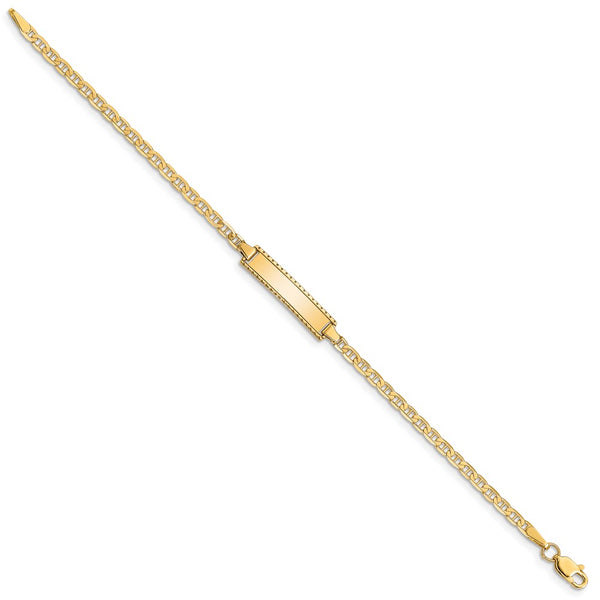 14KT Yellow Gold 6-inch 5MM Anchor Link ID Bracelet